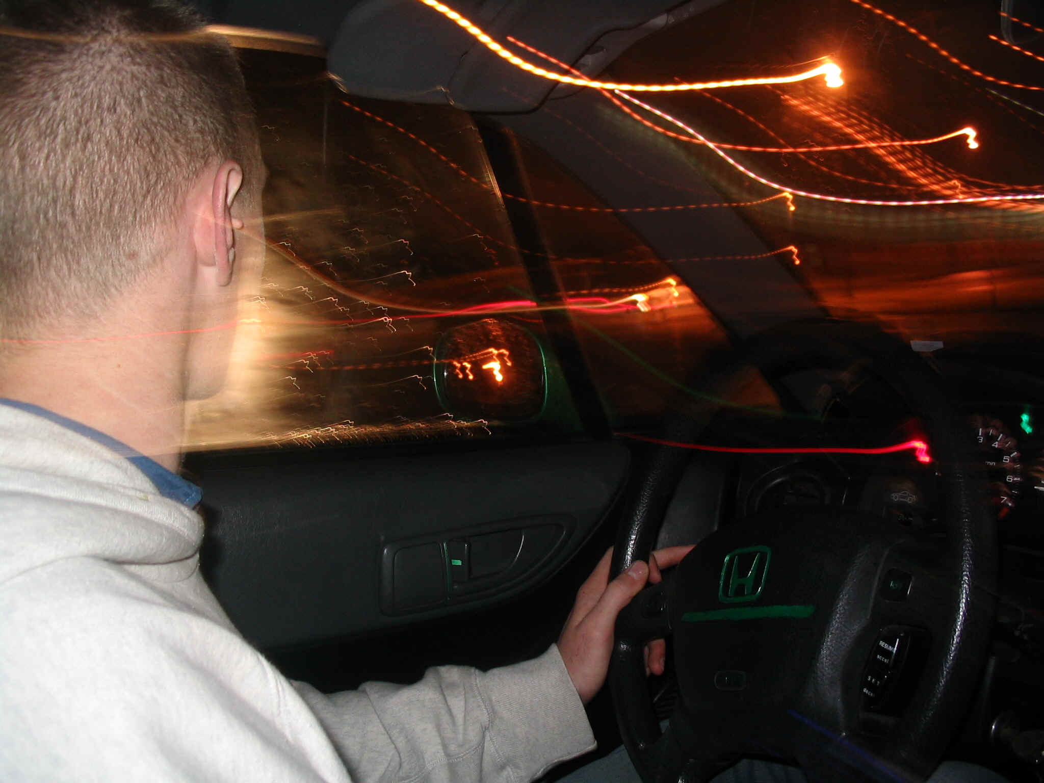 Steven driving(and the lights look really cool).jpg (639477 bytes)